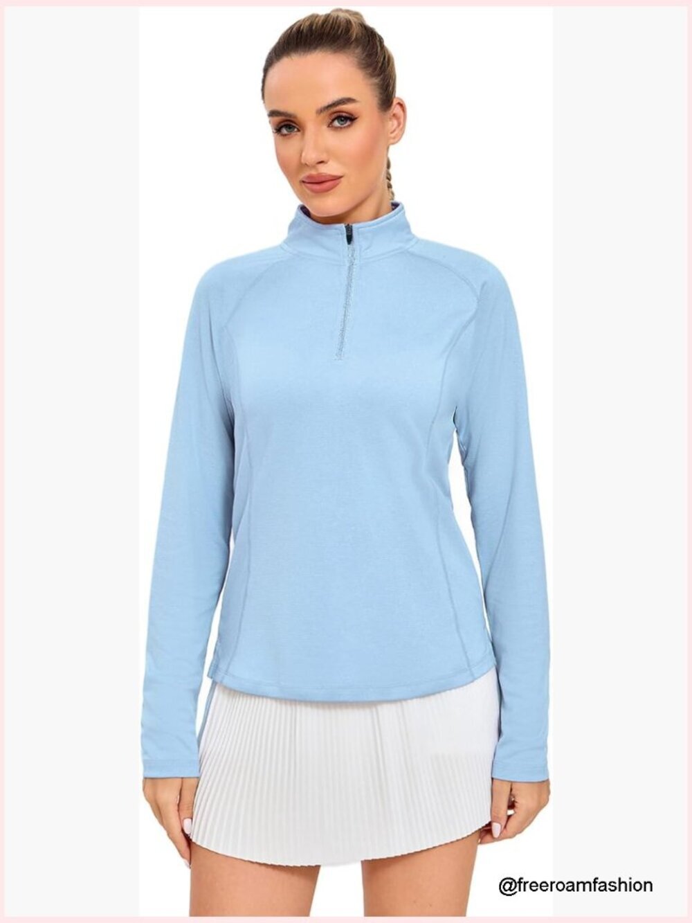 Women's Quarter Zip Golf Pullover UPF 50+ Lightweight Long Sleeve Athletic Top